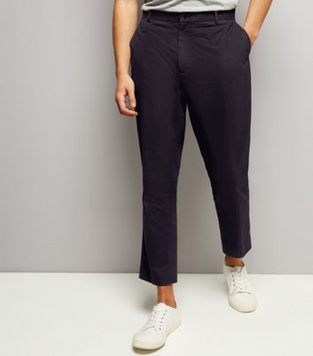 cotton slim leg trousers