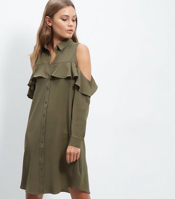 cold shoulder shirt dress