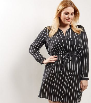 new look striped shirt dress