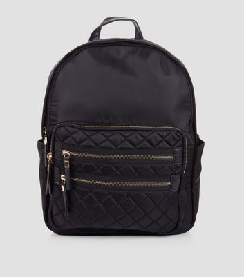 black backpack women's new look