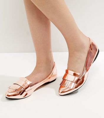 Rose gold loafers on sale womens