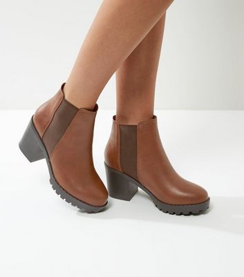 Brown Chunky Heel Chelsea Boots | New Look