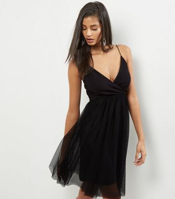 new look black mesh dress