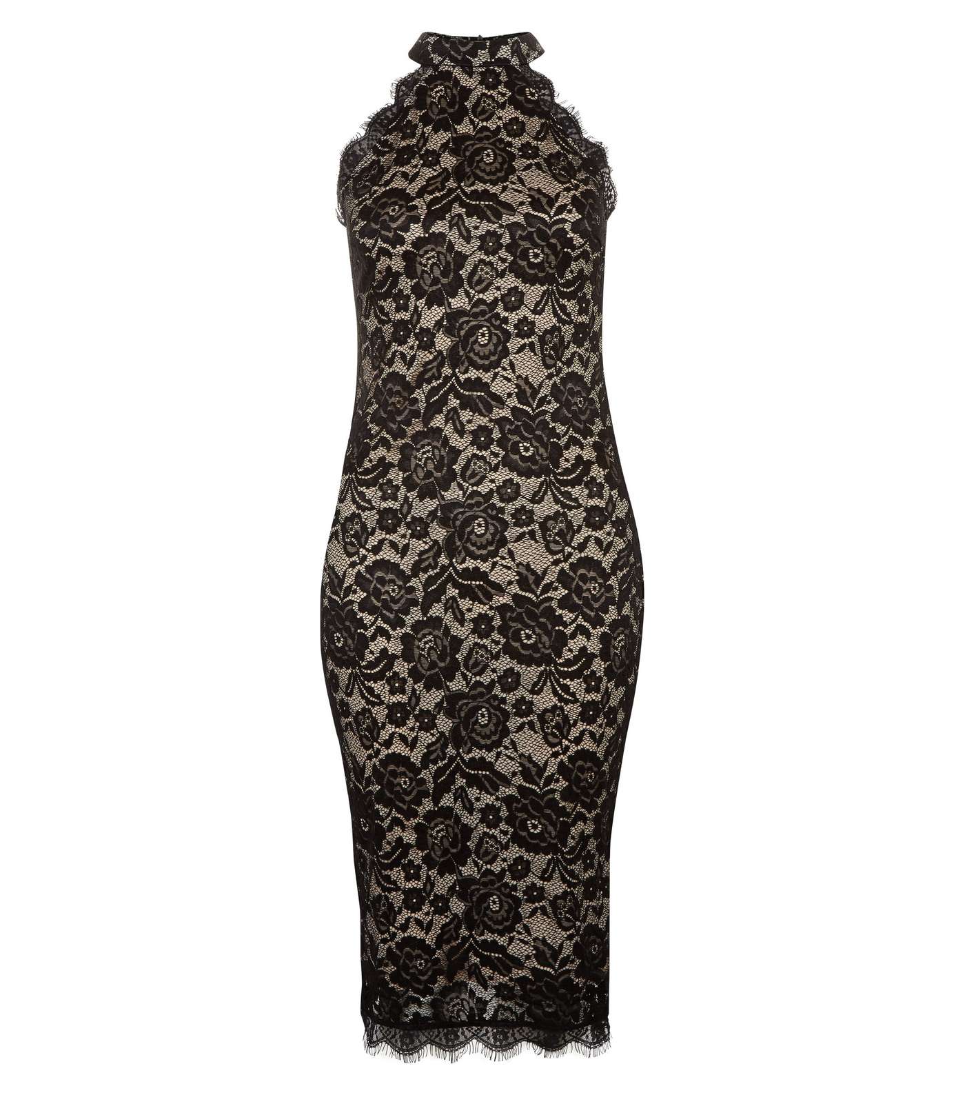 AX Paris Black Lace High Neck Bodycon Dress Image 4