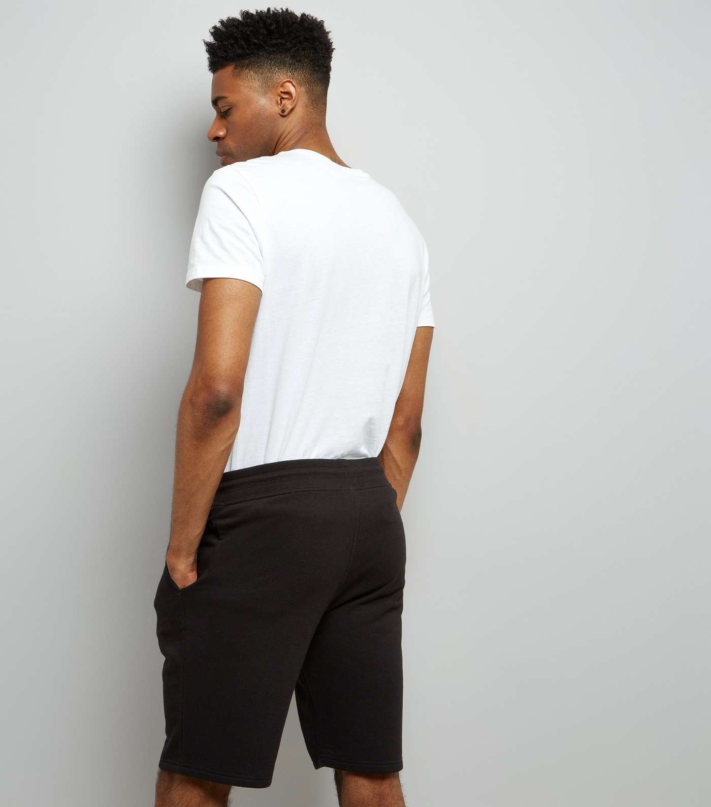 Black Basic Jersey Shorts Image 3