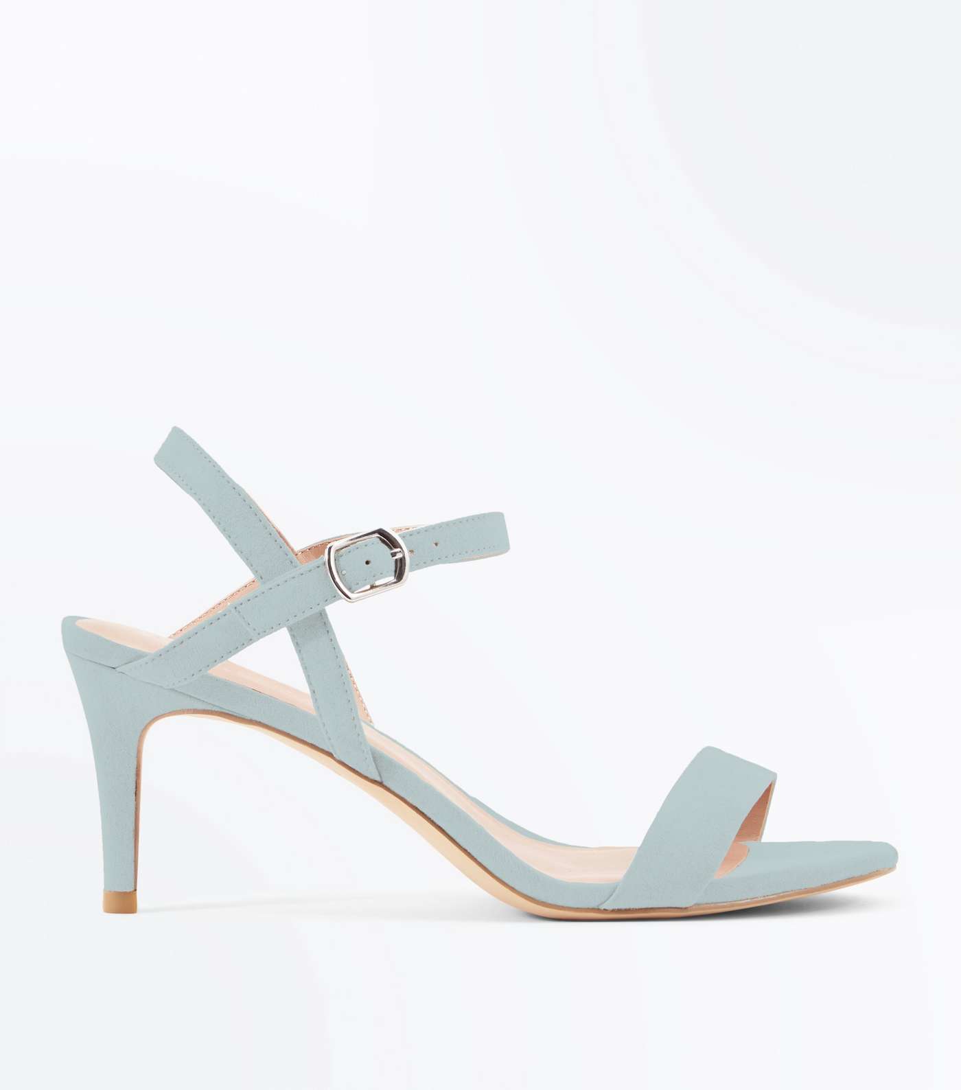 Mint Green Suedette Low Heeled Sandals 