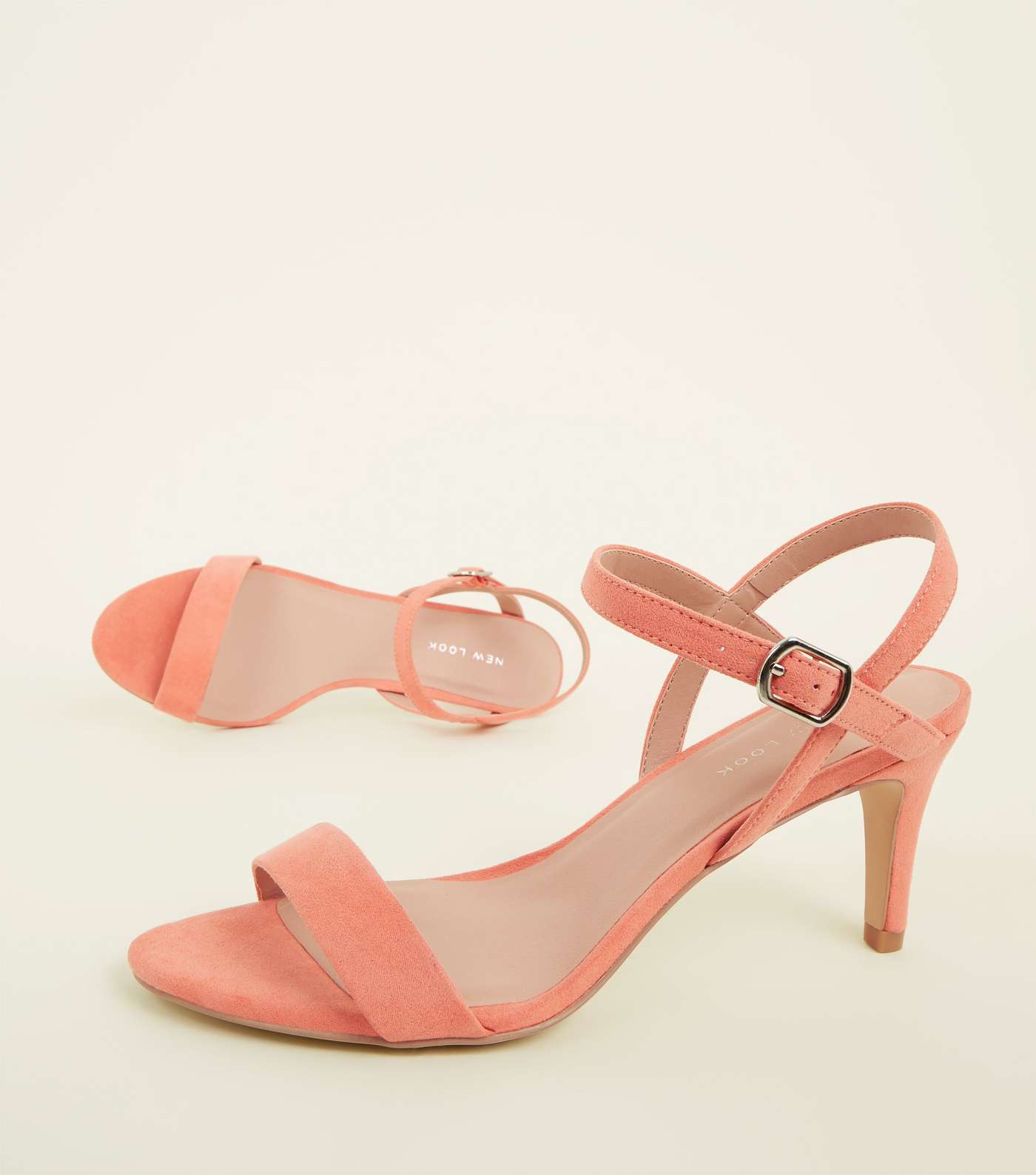 Coral Suedette Low Heeled Sandals  Image 4