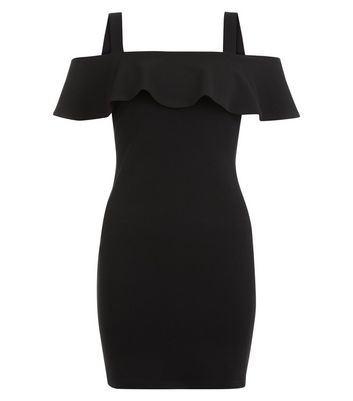 new look black bardot dress