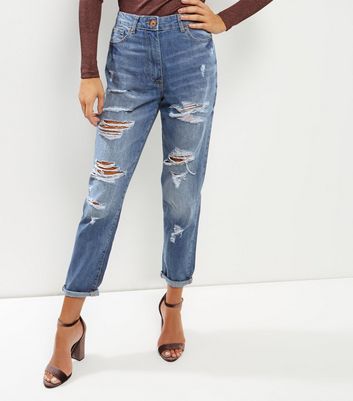 new look ripped mom jeans