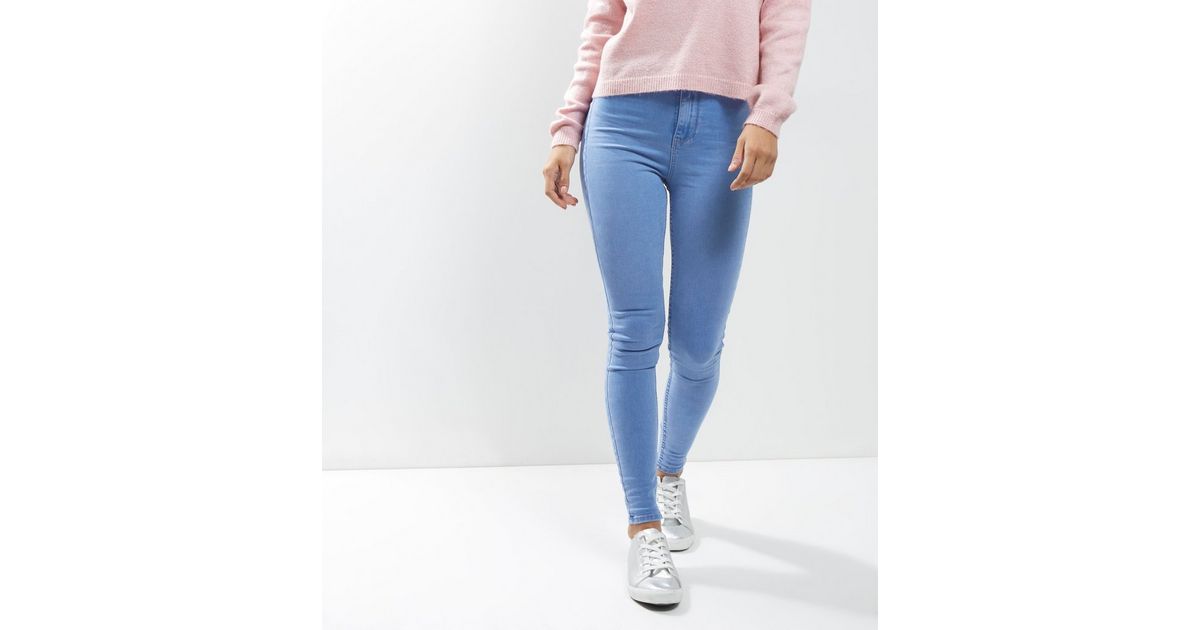 Pale Blue High Waist Super Skinny Hallie Jeans New Look