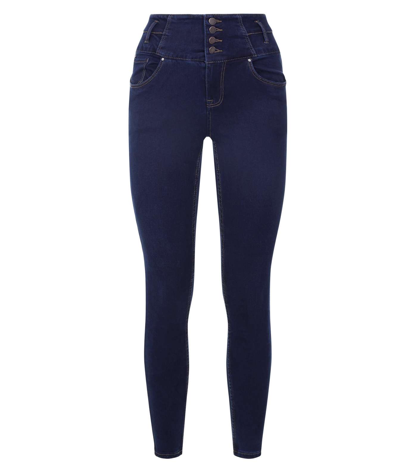 Dark Blue High Waist Skinny Yazmin Jeans Image 4