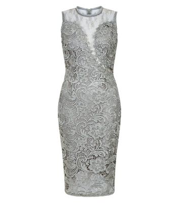 crochet lace midi dress