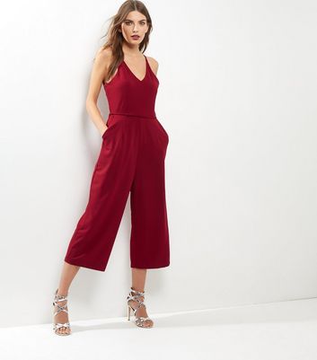 dark red jumpsuit