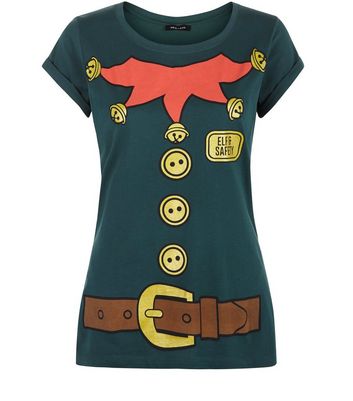 Green Christmas Elf Costume T-shirt 