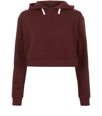 burgundy crop hoodie