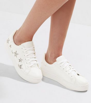 white sparkly trainers
