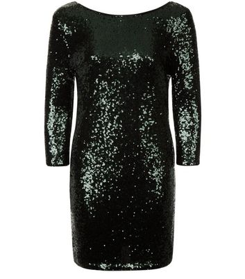 robe noir paillette manche longue