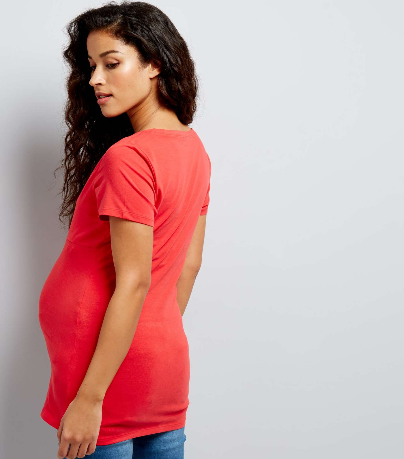 Maternity Red Nursing T-shirt Image 3