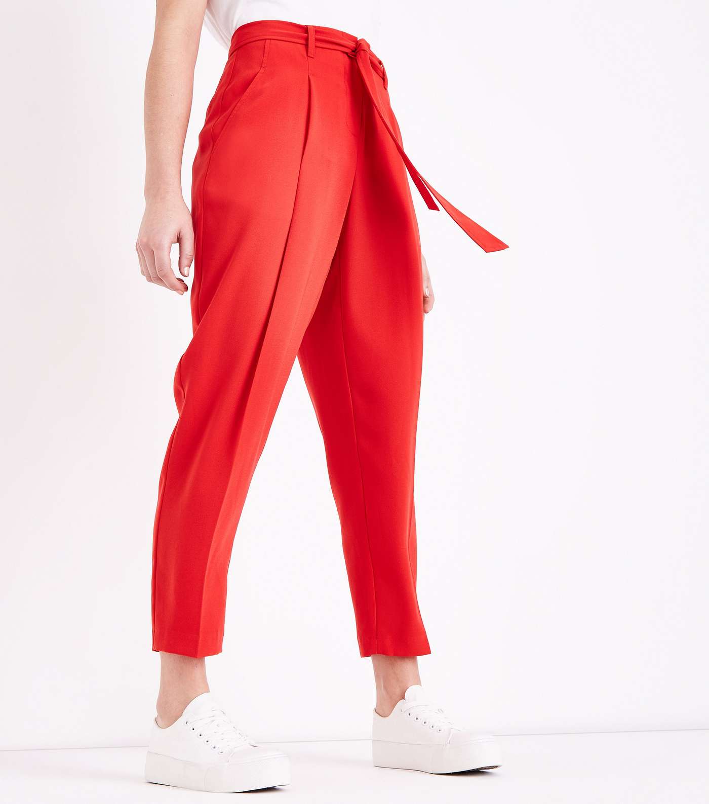 Red Tie Waist Trousers Image 2