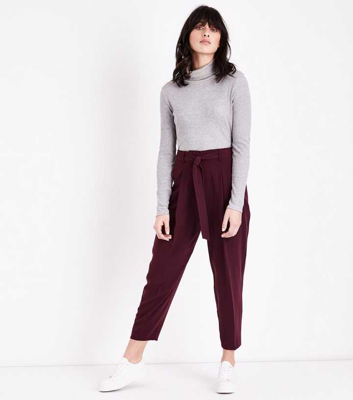 Burgundy Tie Waist Trousers