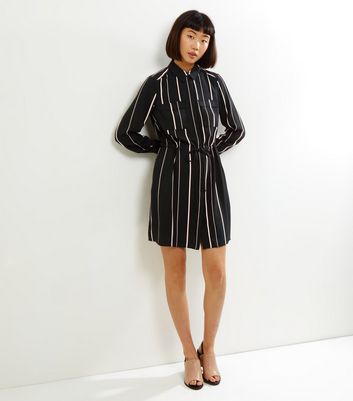 new look striped shirt dress