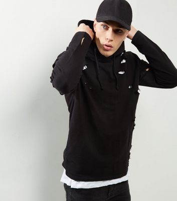 new look mens black hoodie