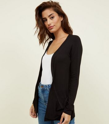 new look long black cardigan