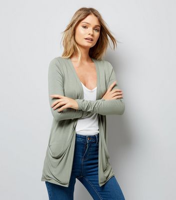 new look green cardigan
