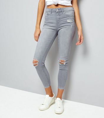 new look grey ripped jeans