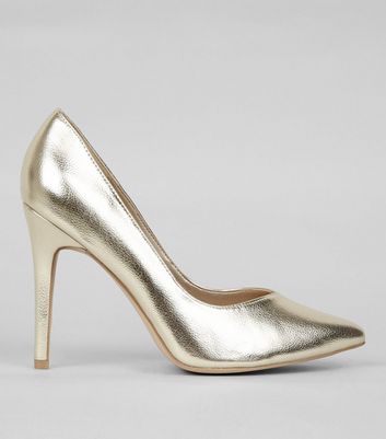 new look wide fit gold shoes