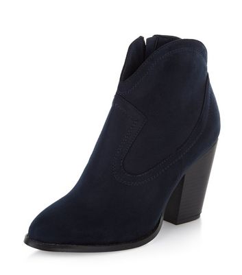 new look navy ankle boots