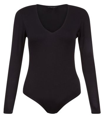 new look black long sleeve bodysuit