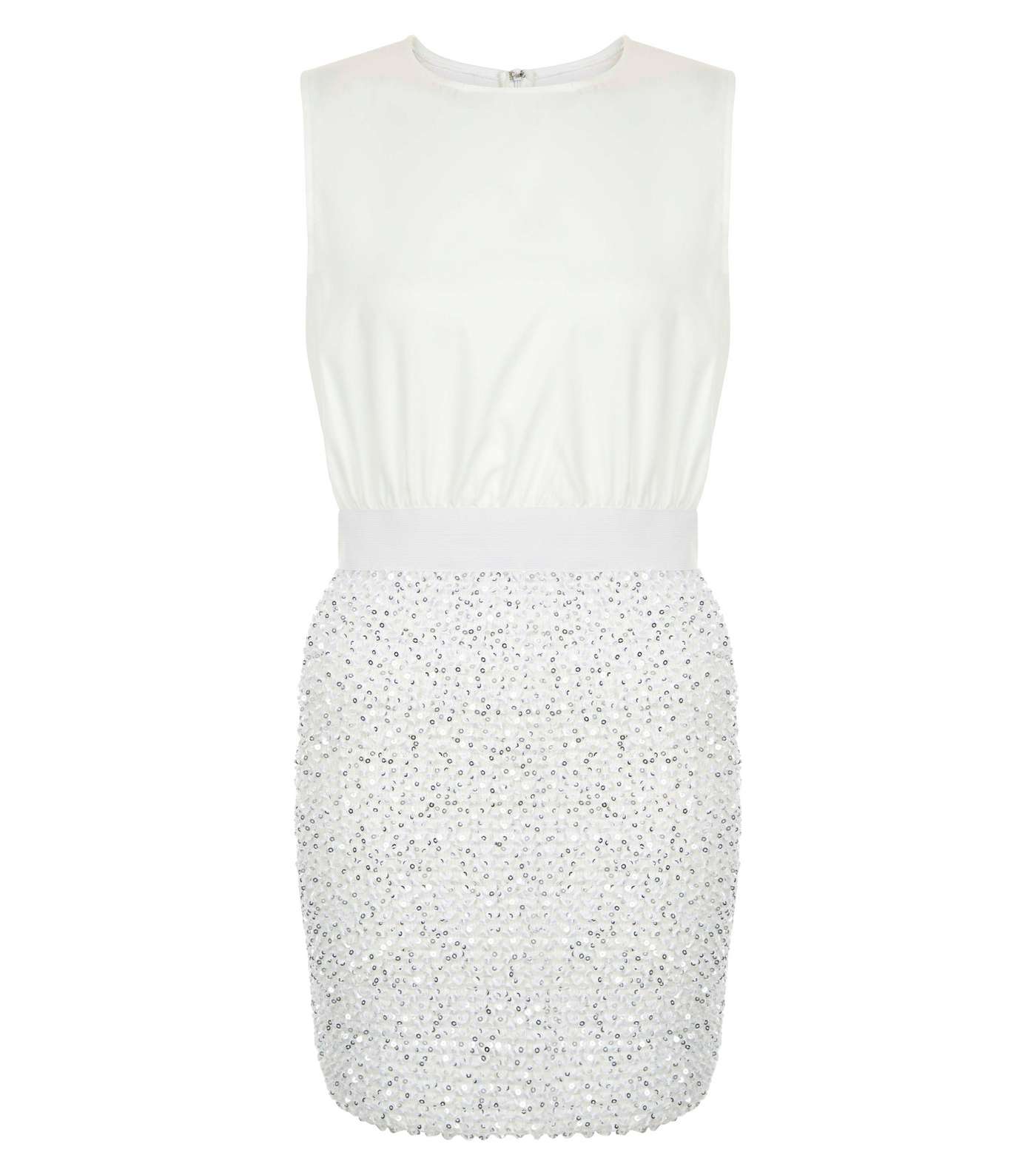 AX Paris White Sequin Skirt 2 in 1 Dress Image 4