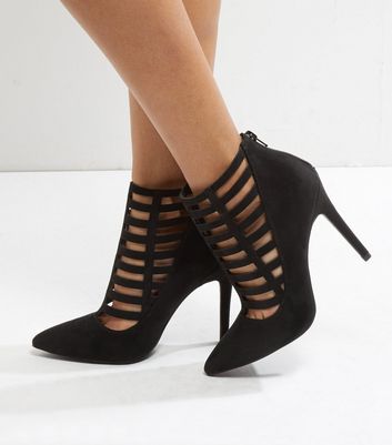 black cage heels