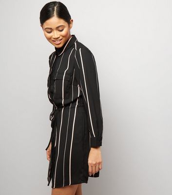 new look striped shirt dress