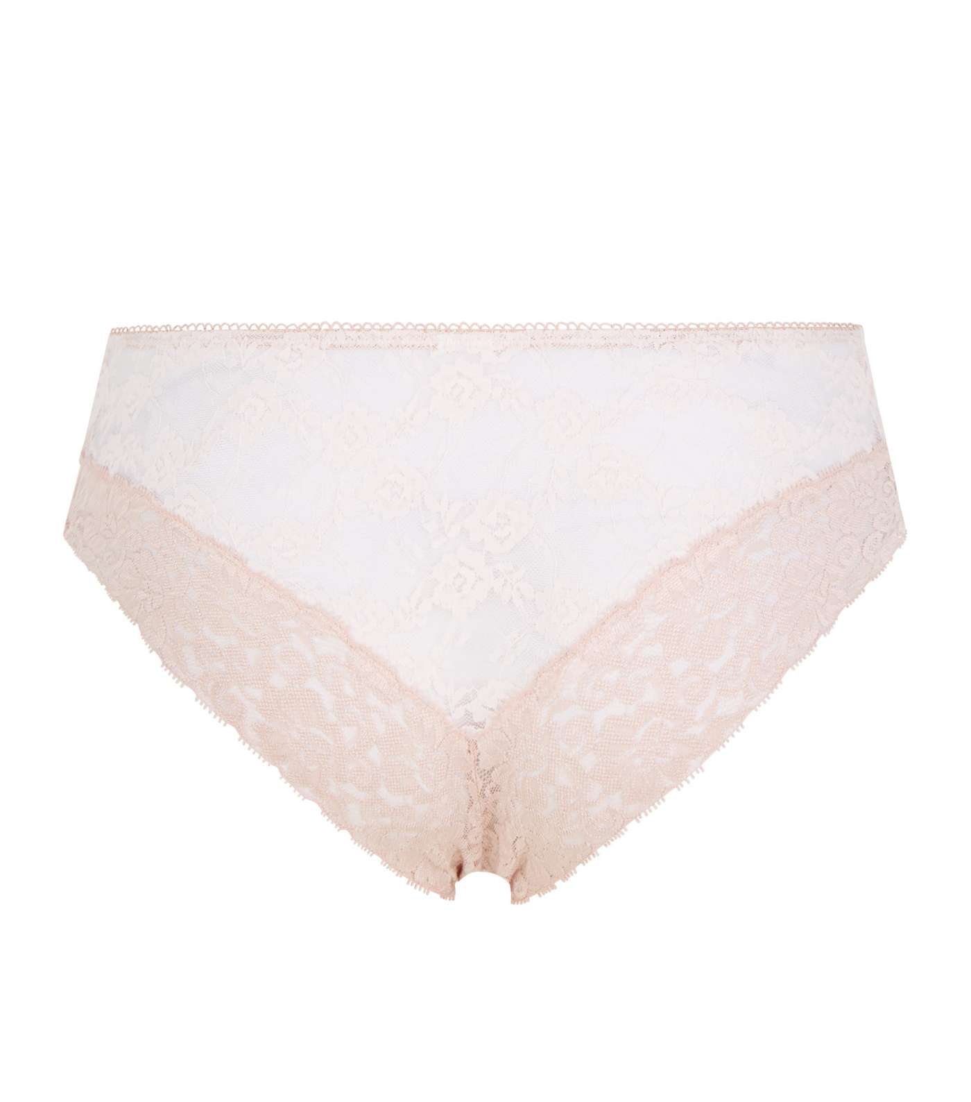 Pink Two Tone Lace Brazilian Briefs Image 2