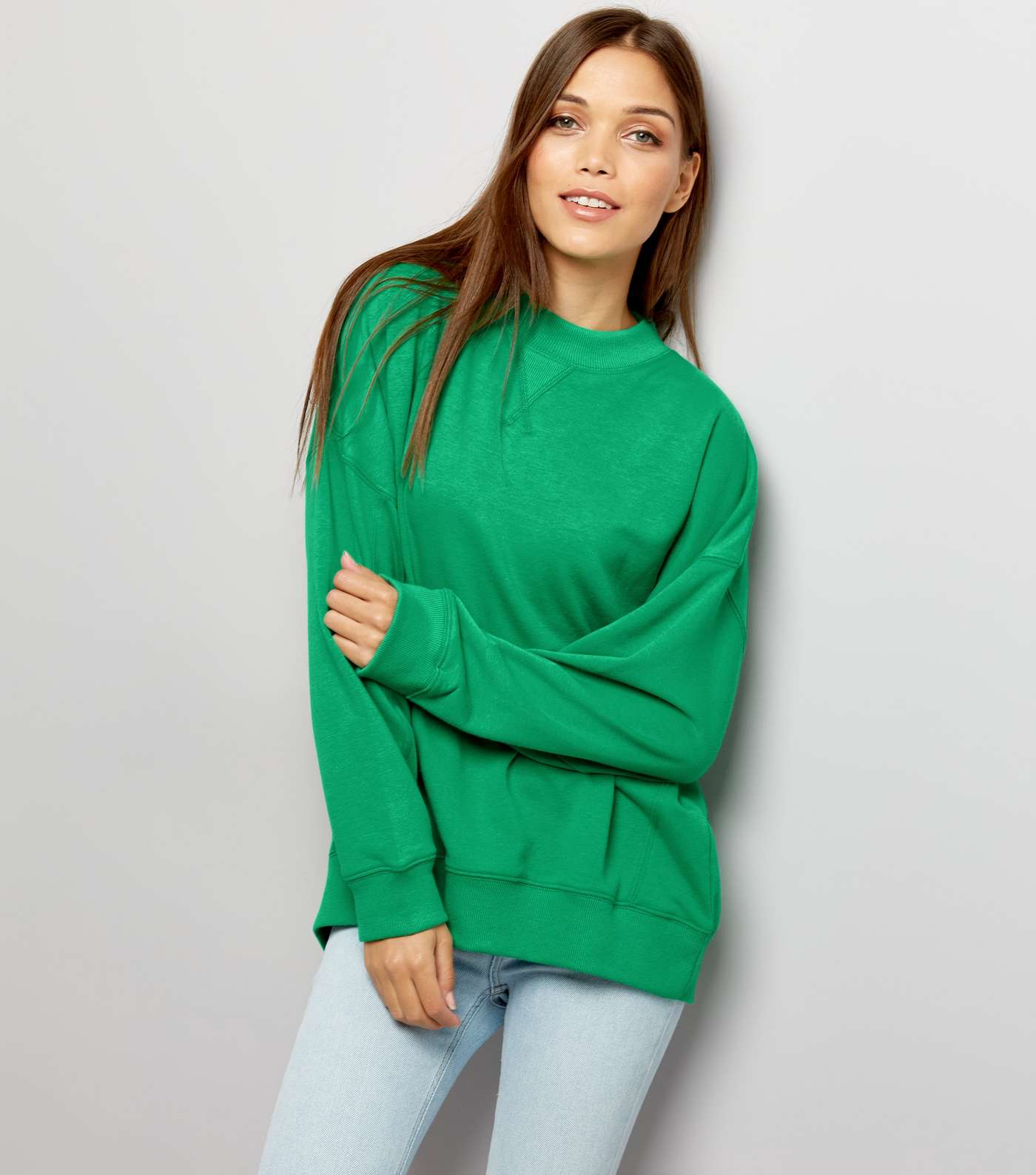 Green Balloon Sleeve Sweater 