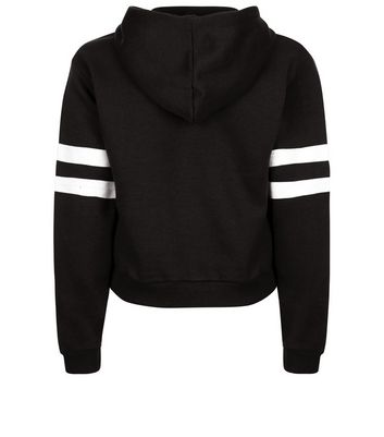 striped sleeve hoodie