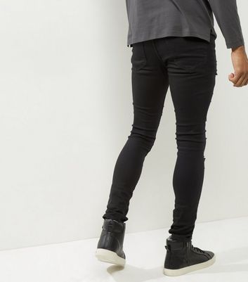 stretch skinny jeans mens black