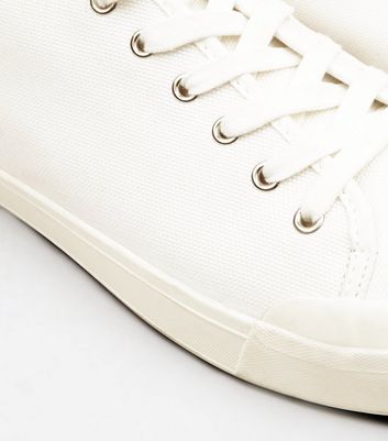 new look white canvas trainers