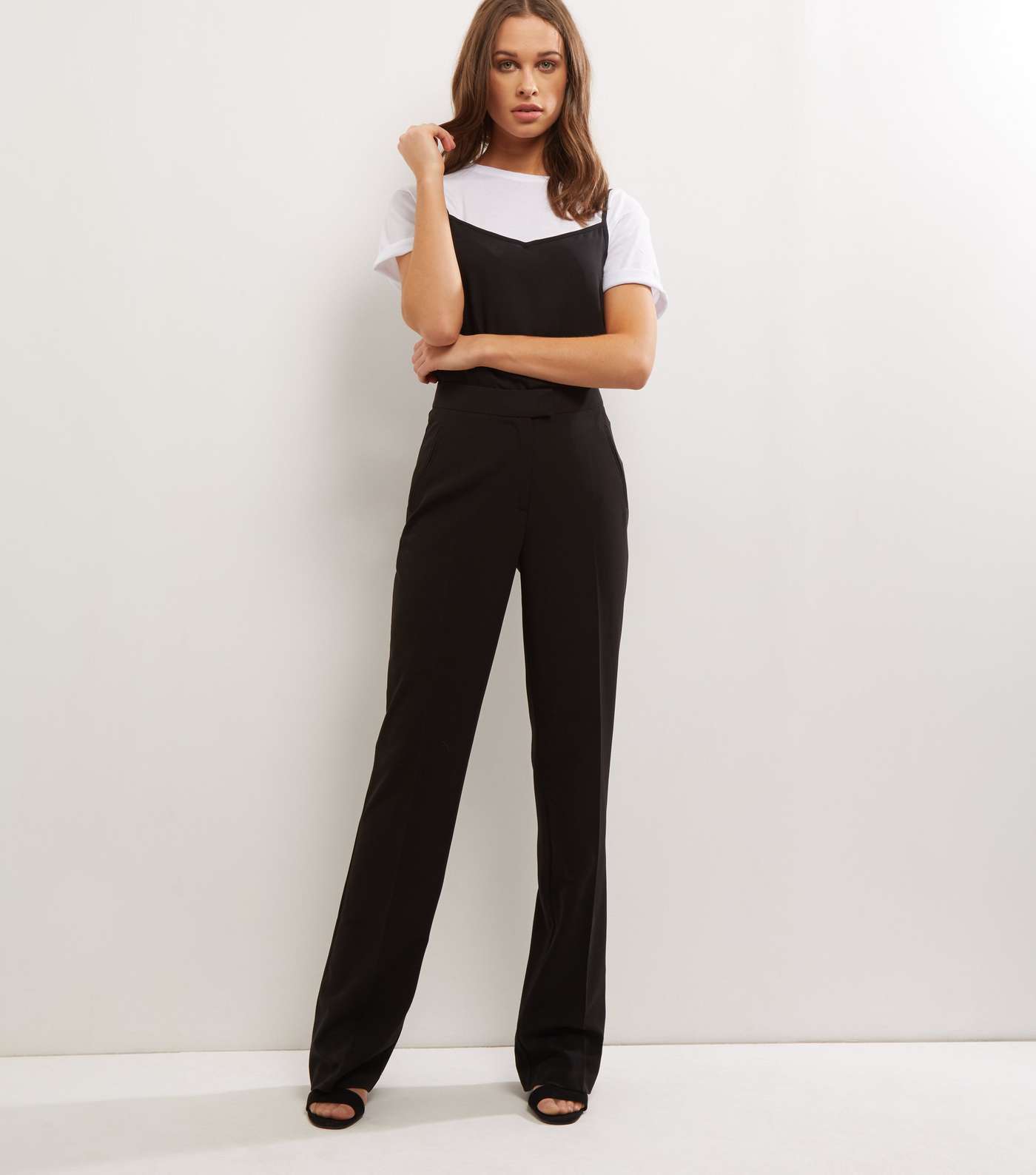 Tall Black Bootcut Suit Trousers Image 2