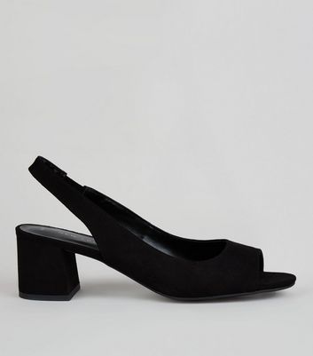 black slingback heels closed toe