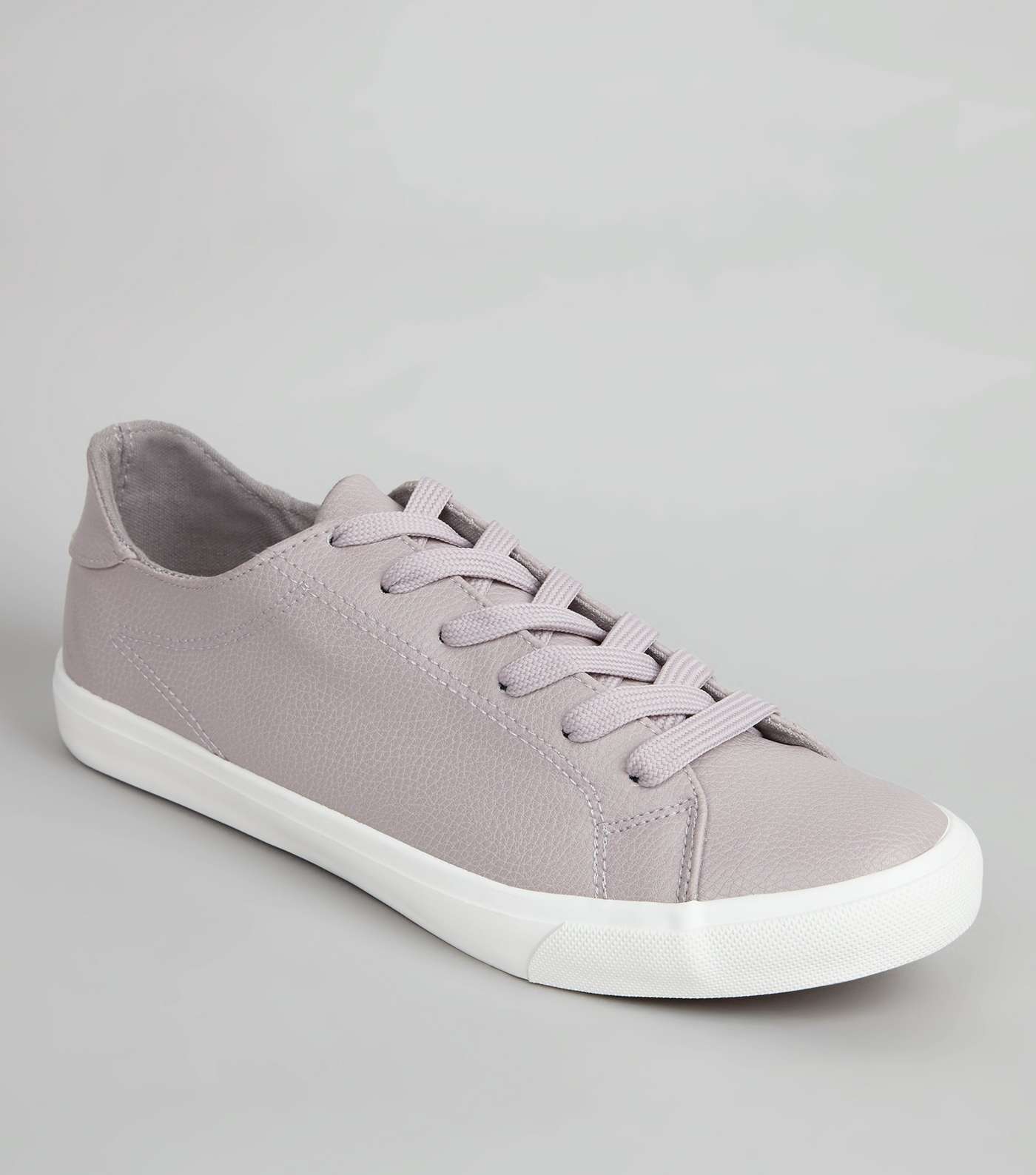 Lilac Lace Up Contrast Sole Trainers