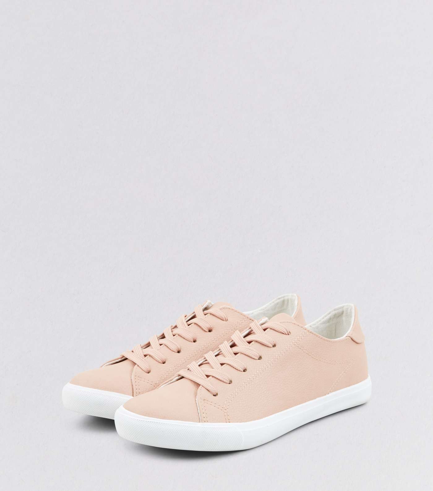 Pink Lace Up Contrast Sole Trainers Image 3
