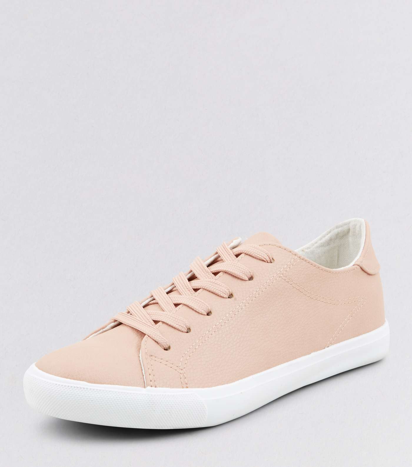 Pink Lace Up Contrast Sole Trainers Image 5