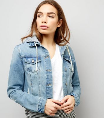 hooded denim vest womens