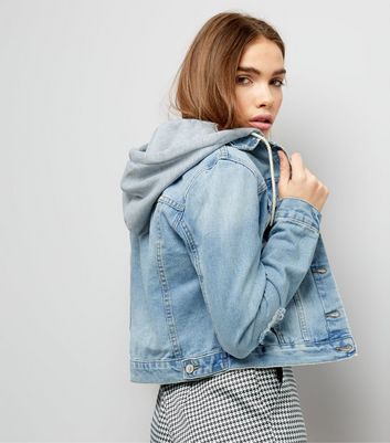 blue jean hoodie jacket