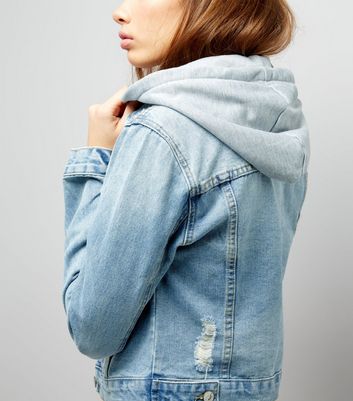 hooded denim jacket womens uk