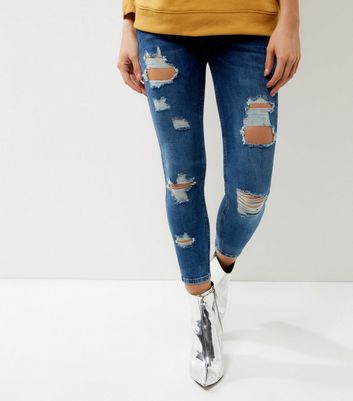 petite extreme ripped jeans