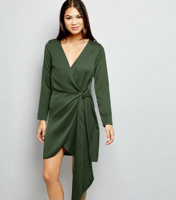 khaki green dress new look